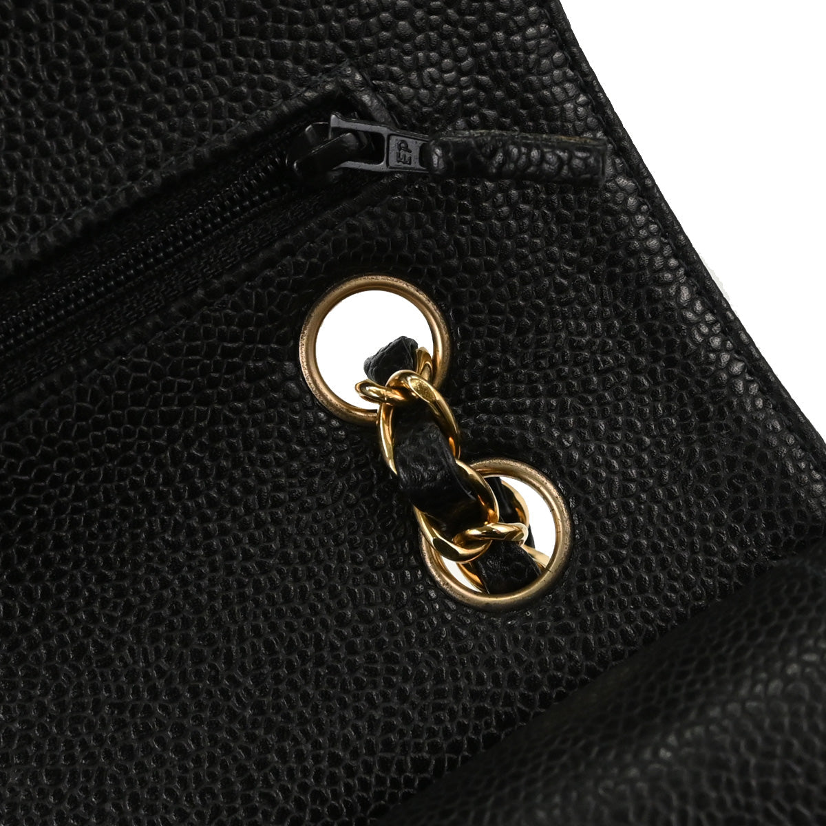 Chanel Black Caviar Skin Medium Classic Double Flap Shoulder Bag