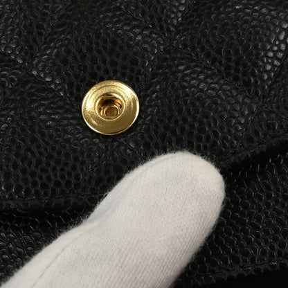 Chanel Black Caviar Skin Medium Classic Double Flap Shoulder Bag