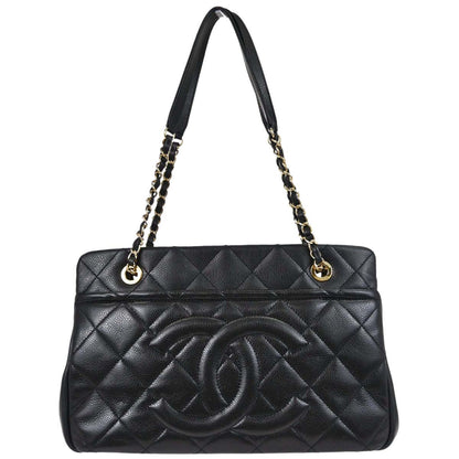 Chanel Black Caviar Skin Timeless CC Chain Tote Bag
