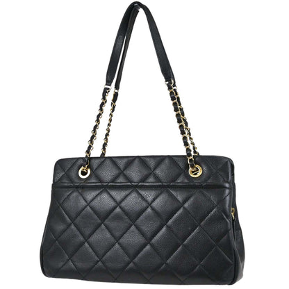 Chanel Black Caviar Skin Timeless CC Chain Tote Bag