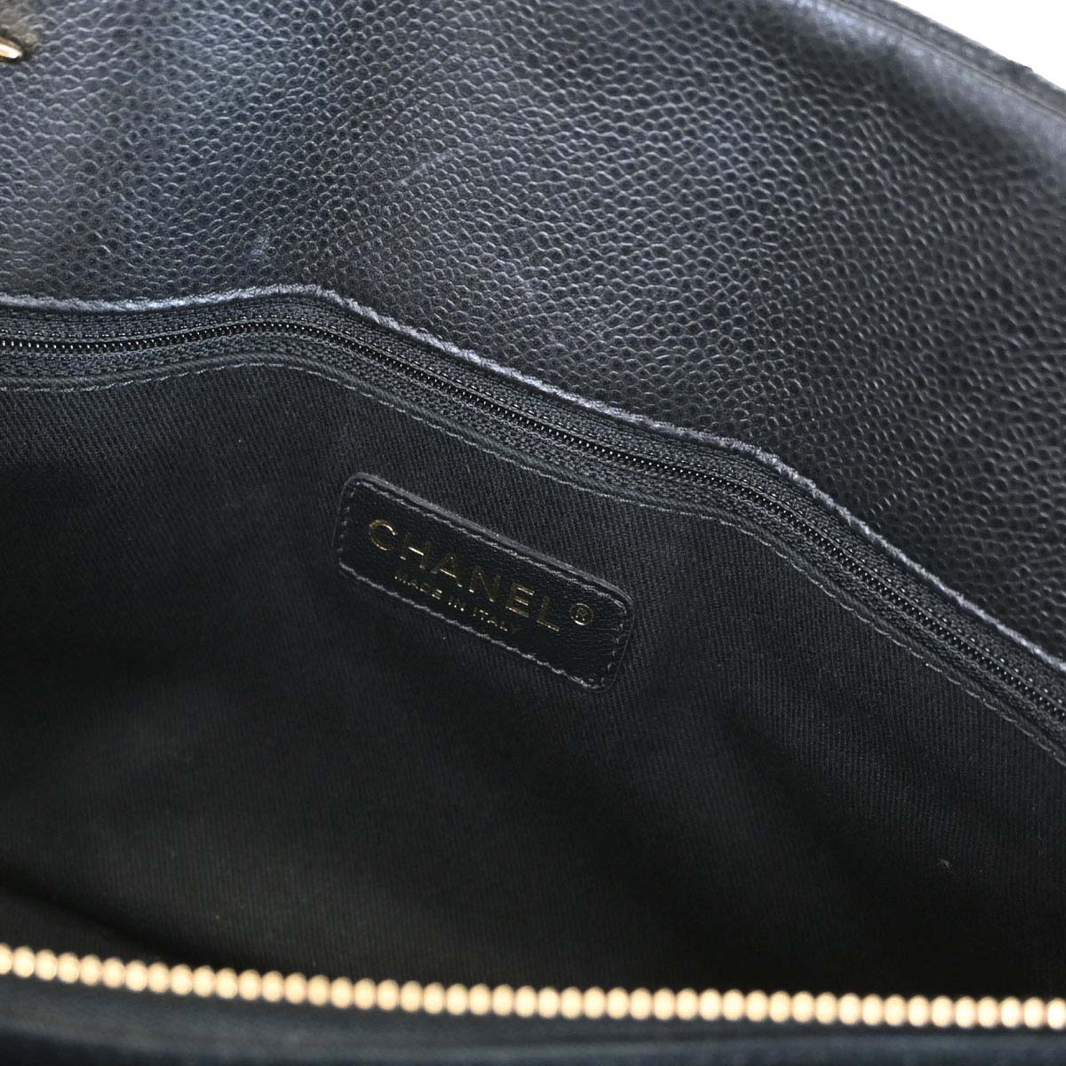 Chanel Black Caviar Skin Timeless CC Chain Tote Bag