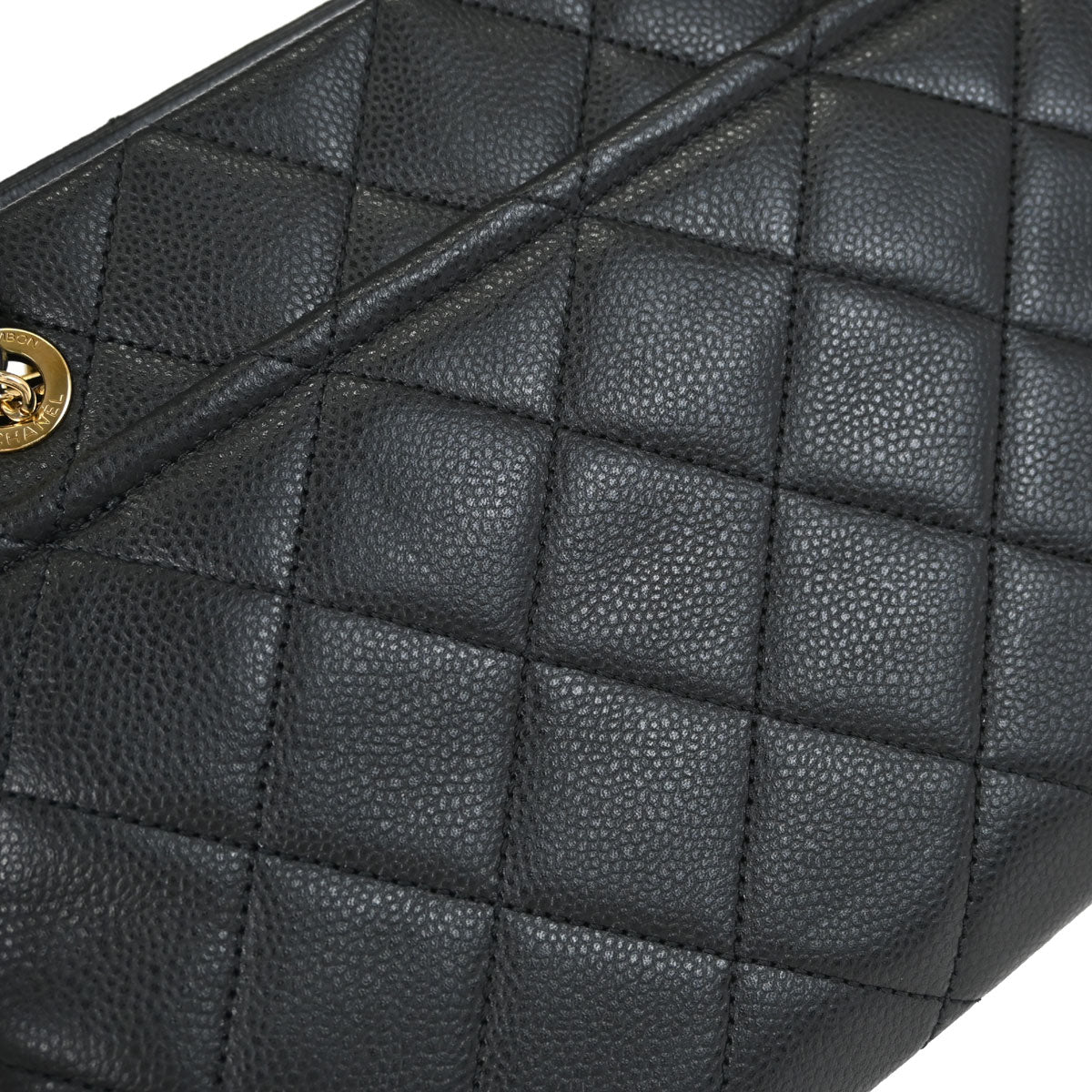 Chanel Black Caviar Skin Timeless CC Chain Tote Bag