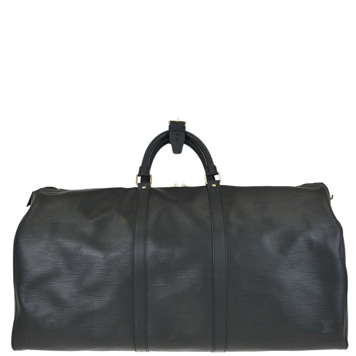 Louis Vuitton Black Epi Keepall 55 Travel Handbag M42952