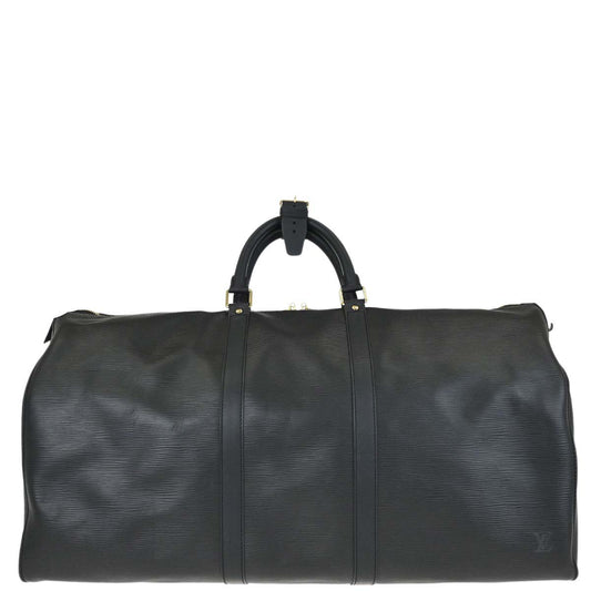 Louis Vuitton Black Epi Keepall 55 Travel Handbag M42952