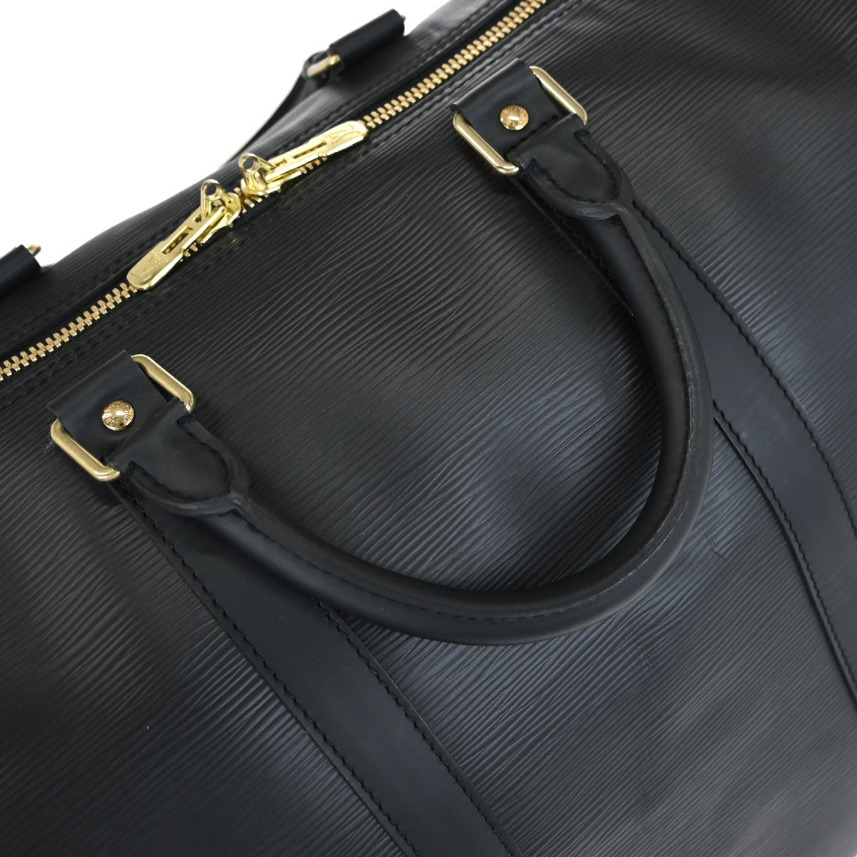 Louis Vuitton Black Epi Keepall 55 Travel Handbag M42952
