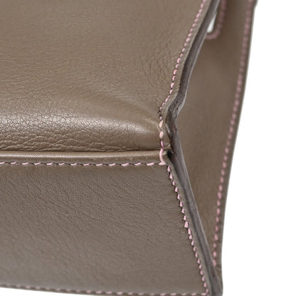 Hermes Etoupe Gray Pink Swift Verso Kelly Pochette Handbag