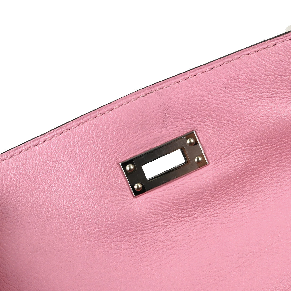 Hermes Etoupe Gray Pink Swift Verso Kelly Pochette Handbag