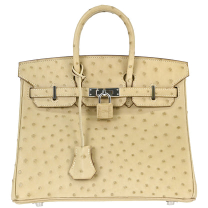 Hermes * Parchemin Ostrich Birkin 25 Handbag