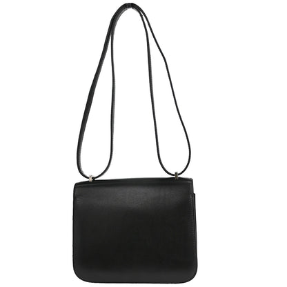 Hermes * Black Box Calf Lizard Constance 18 Shoulder Bag