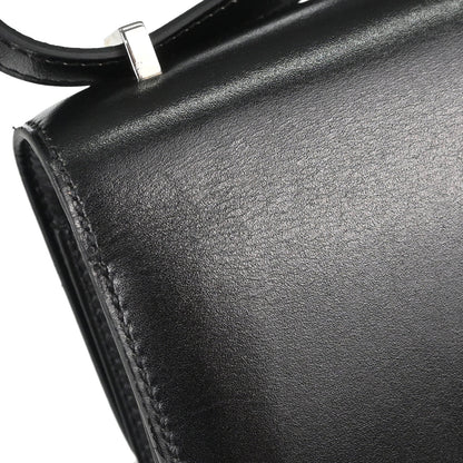 Hermes * Black Box Calf Lizard Constance 18 Shoulder Bag