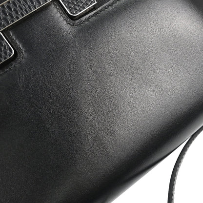 Hermes * Black Box Calf Lizard Constance 18 Shoulder Bag