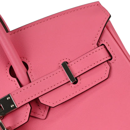 Hermes Rose Azalee Swift Birkin 25 Handbag