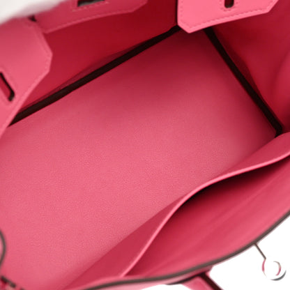 Hermes Rose Azalee Swift Birkin 25 Handbag