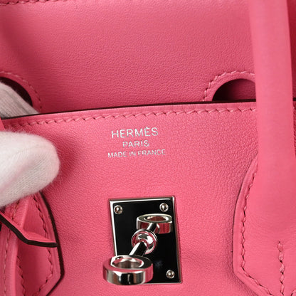 Hermes Rose Azalee Swift Birkin 25 Handbag