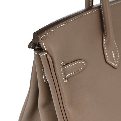 Hermes Etoupe Gray Swift Birkin 25 Handbag
