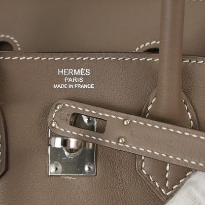 Hermes Etoupe Gray Swift Birkin 25 Handbag