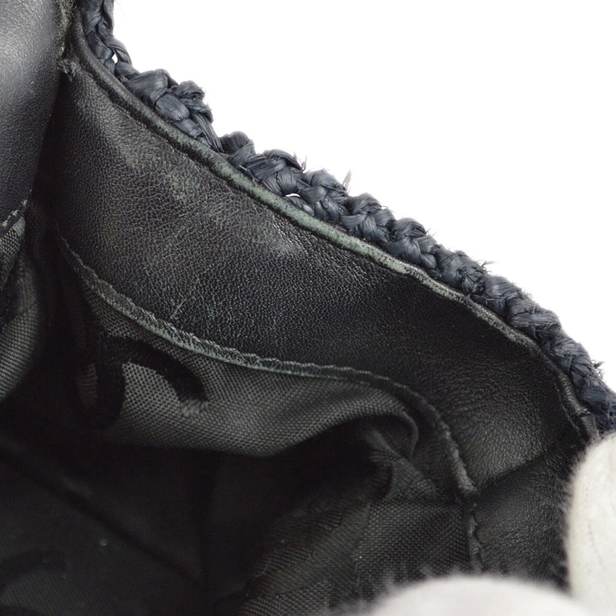 Chanel 2005-2006 Black Straw Chain Shoulder Bag