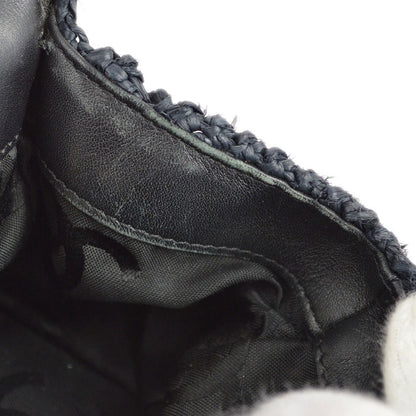 Chanel 2005-2006 Black Straw Chain Shoulder Bag