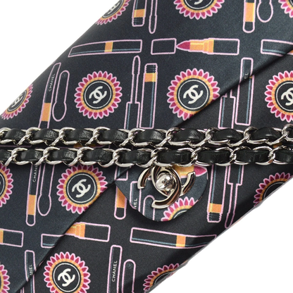 Chanel Black Satin Classic Single Flap Shoulder Bag