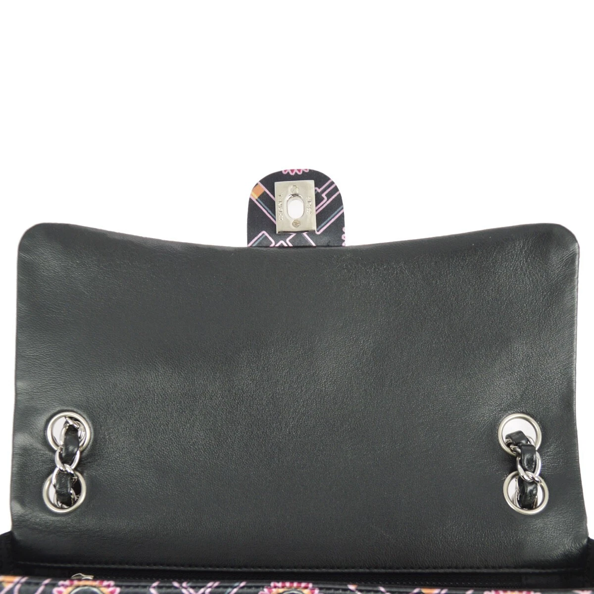 Chanel Black Satin Classic Single Flap Shoulder Bag