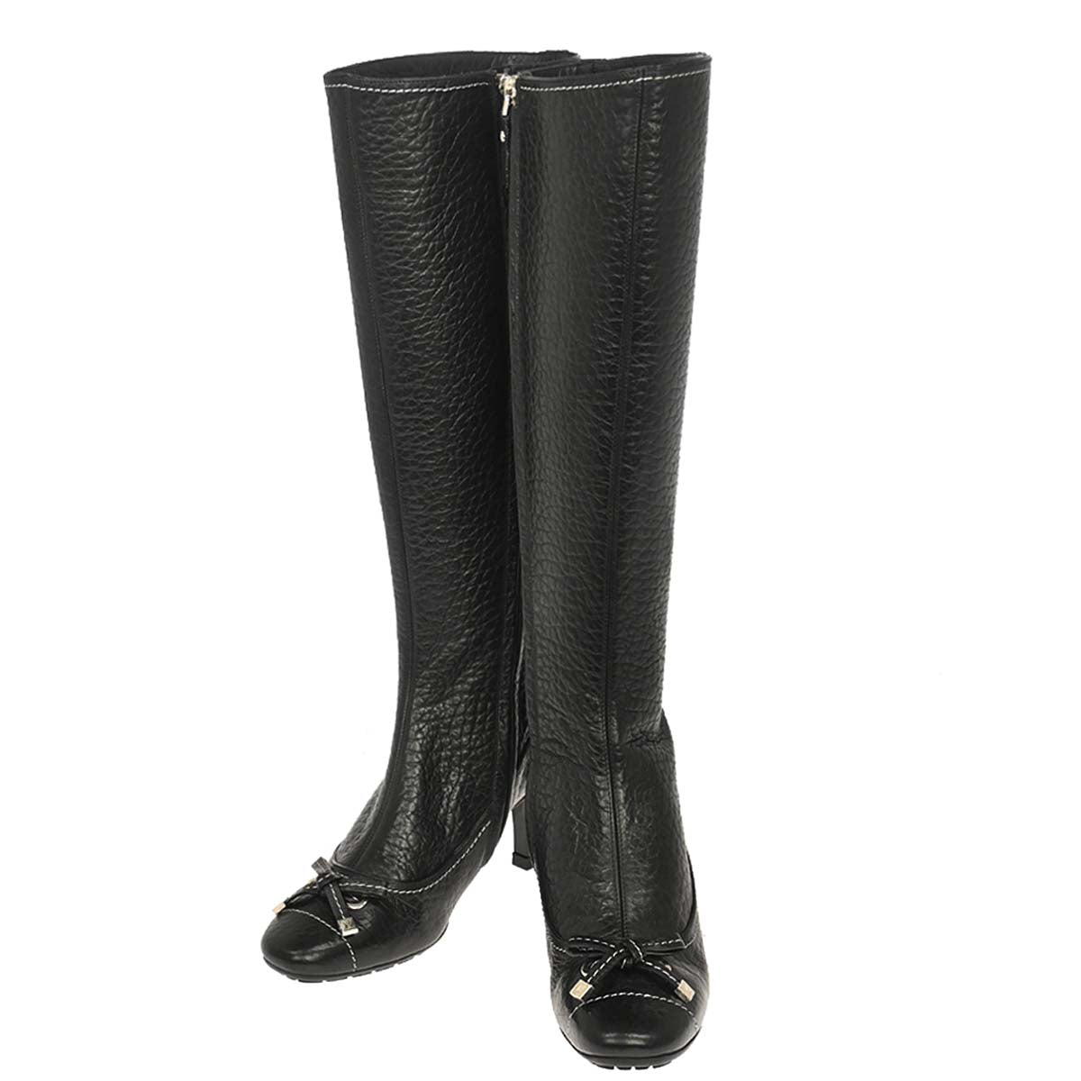 Louis Vuitton * Black Leather Boots Shoes #35 1/2