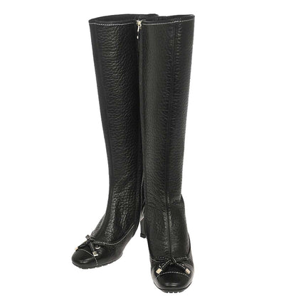 Louis Vuitton * Black Leather Boots Shoes #35 1/2