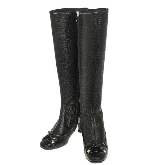 Louis Vuitton * Black Leather Boots Shoes #35 1/2
