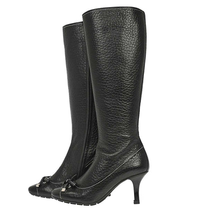 Louis Vuitton * Black Leather Boots Shoes #35 1/2