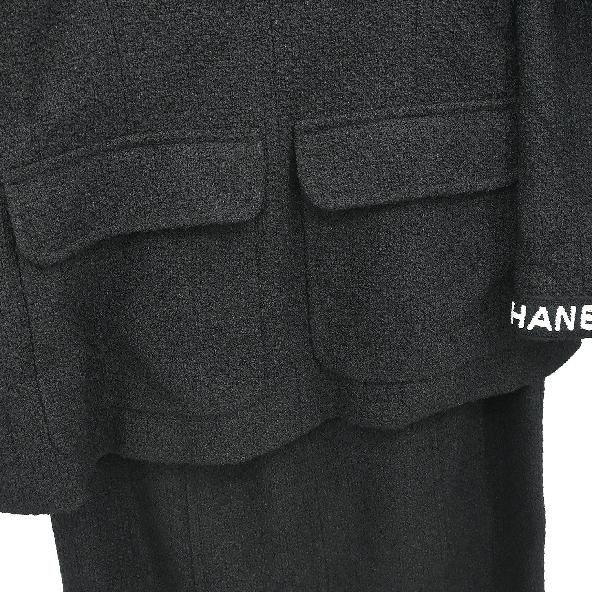 Chanel 1995 Setup Suit Jacket Skirt Black #38