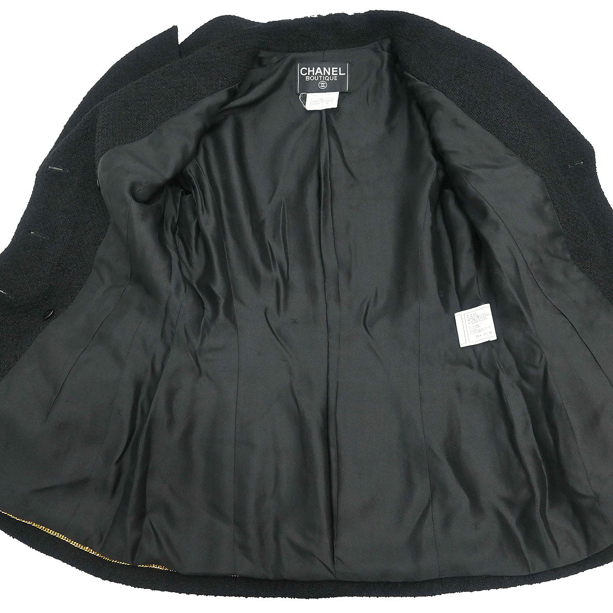 Chanel 1995 Setup Suit Jacket Skirt Black #38