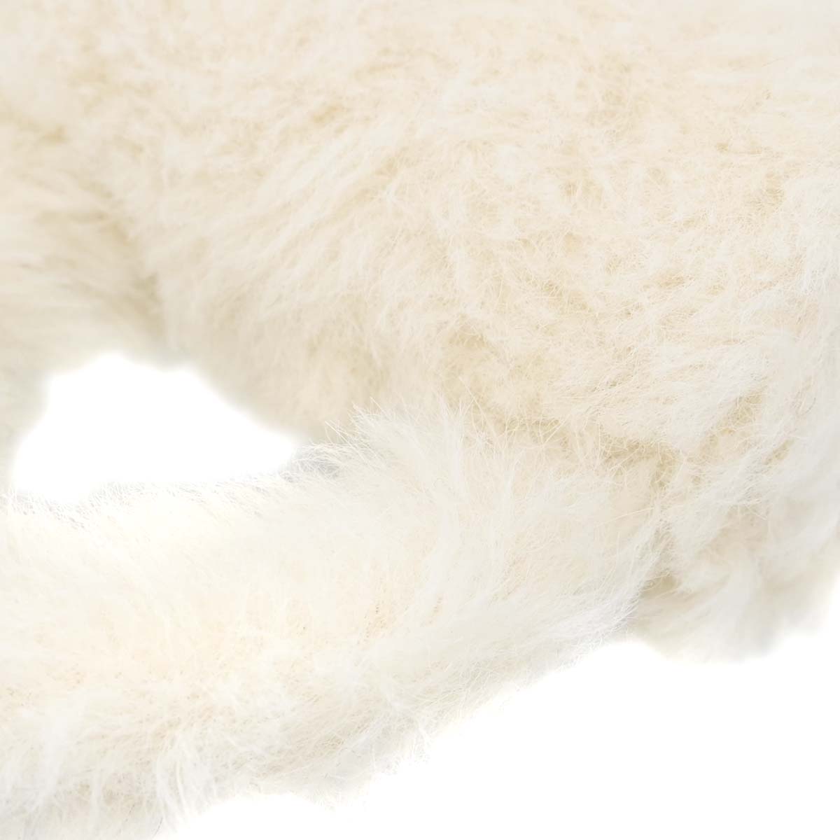 Chanel White Rabbit Fur Classic Flap Micro Handbag