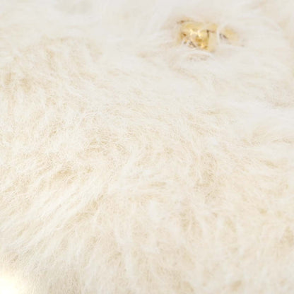 Chanel White Rabbit Fur Classic Flap Micro Handbag