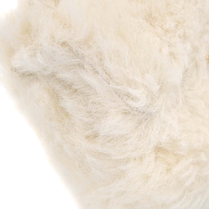Chanel White Rabbit Fur Classic Flap Micro Handbag
