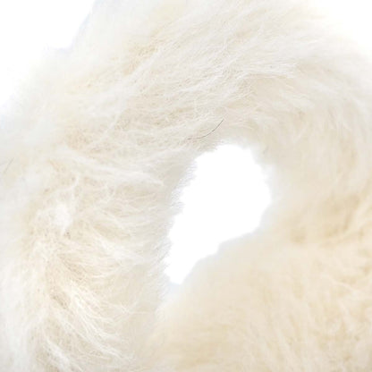 Chanel White Rabbit Fur Classic Flap Micro Handbag