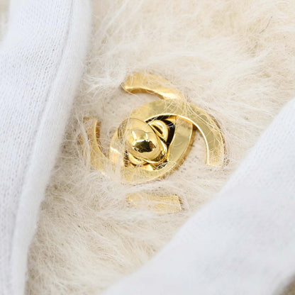 Chanel White Rabbit Fur Classic Flap Micro Handbag