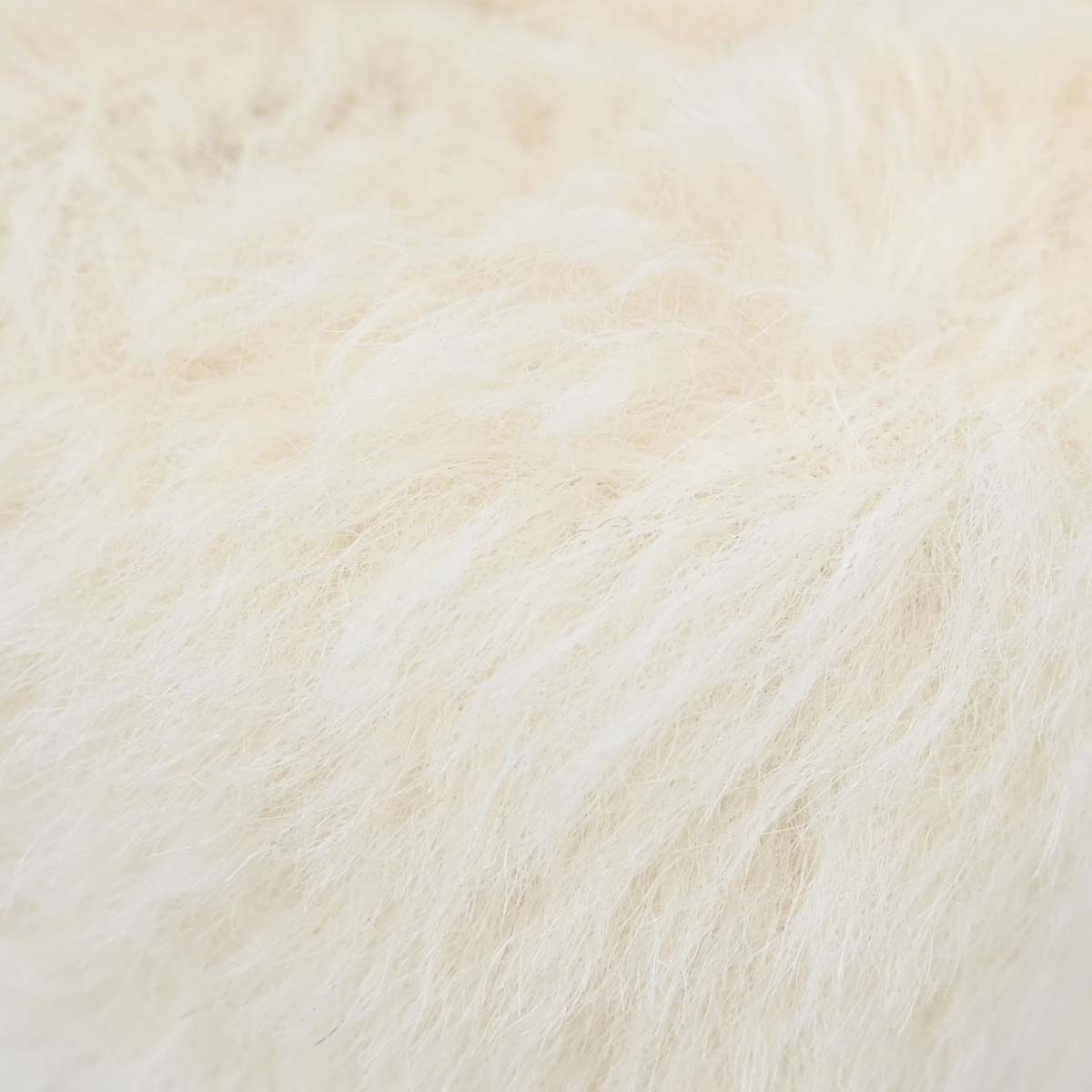 Chanel White Rabbit Fur Classic Flap Micro Handbag