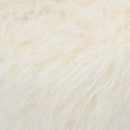 Chanel White Rabbit Fur Classic Flap Micro Handbag
