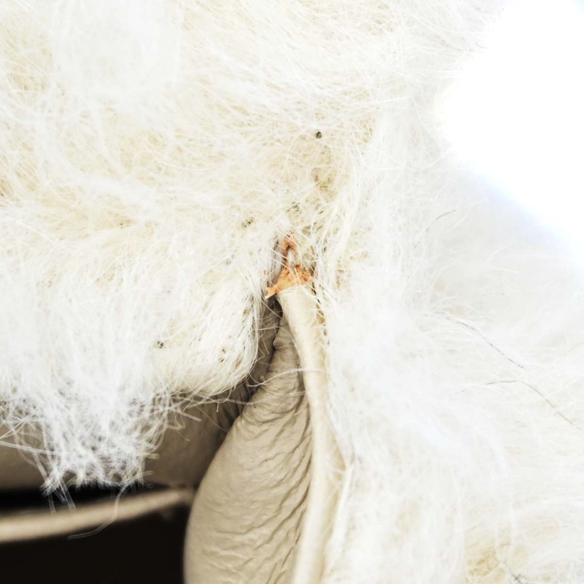 Chanel White Rabbit Fur Classic Flap Micro Handbag