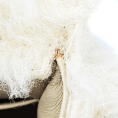 Chanel White Rabbit Fur Classic Flap Micro Handbag