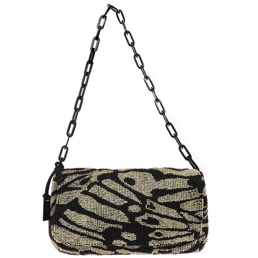 Gucci Black Gray Beaded Handbag