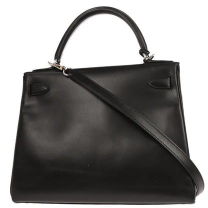 Hermes Black Box Calf Kelly 28 Retourne 2way Shoulder Handbag