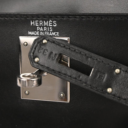 Hermes Black Box Calf Kelly 28 Retourne 2way Shoulder Handbag