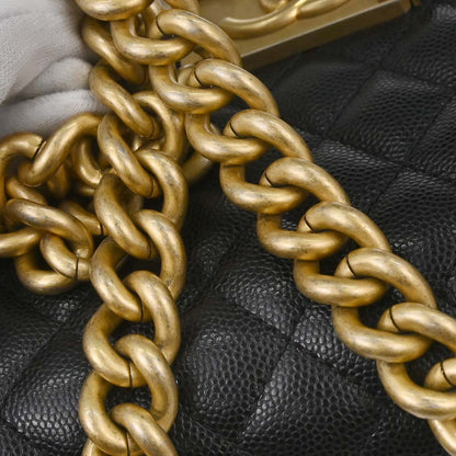 Boy Chanel Black Caviar Skin Small Chain Shoulder Bag