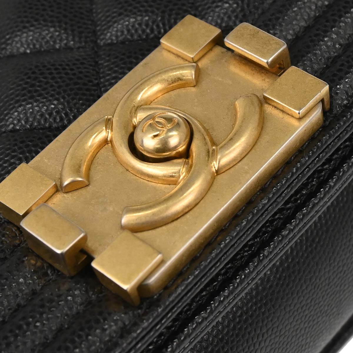 Boy Chanel Black Caviar Skin Small Chain Shoulder Bag
