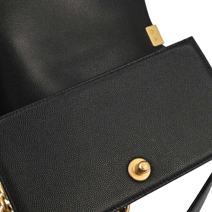Boy Chanel Black Caviar Skin Small Chain Shoulder Bag