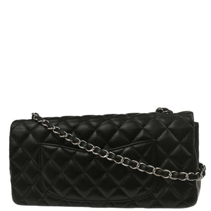 Chanel Black Lambskin East West Shoulder Bag
