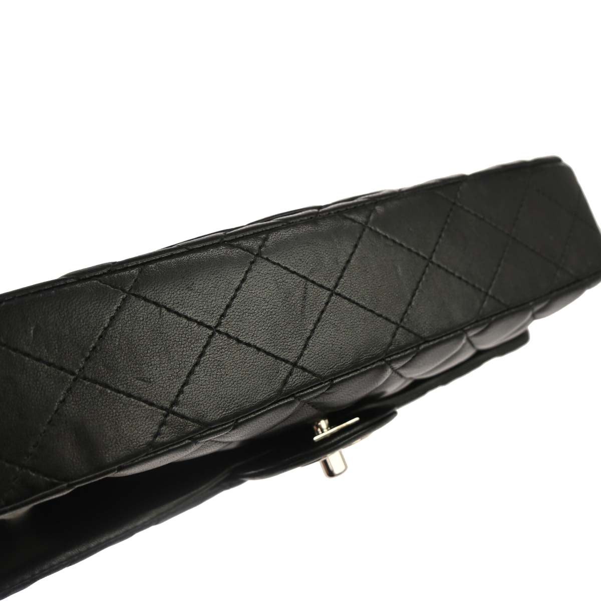 Chanel Black Lambskin East West Shoulder Bag