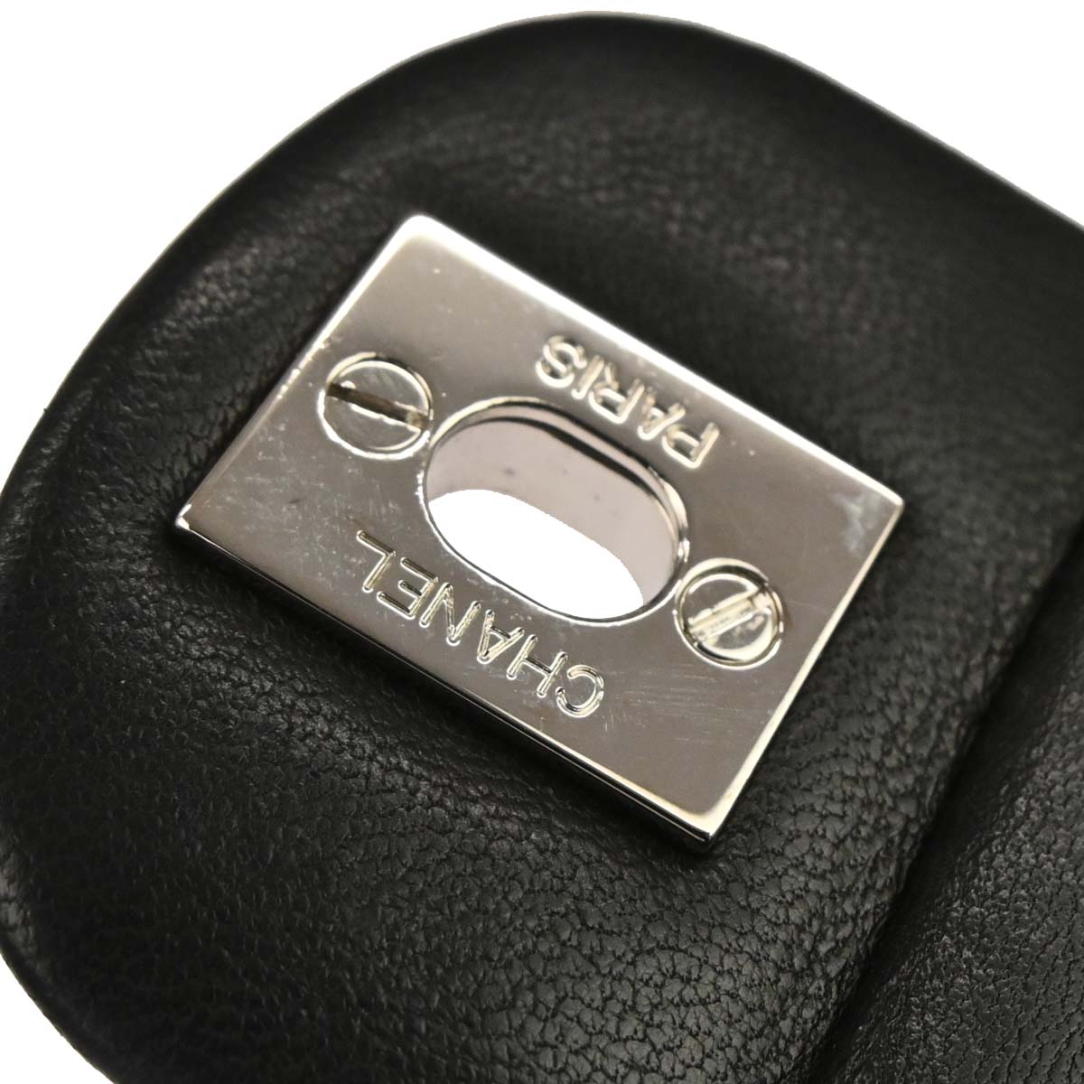 Chanel Black Lambskin East West Shoulder Bag