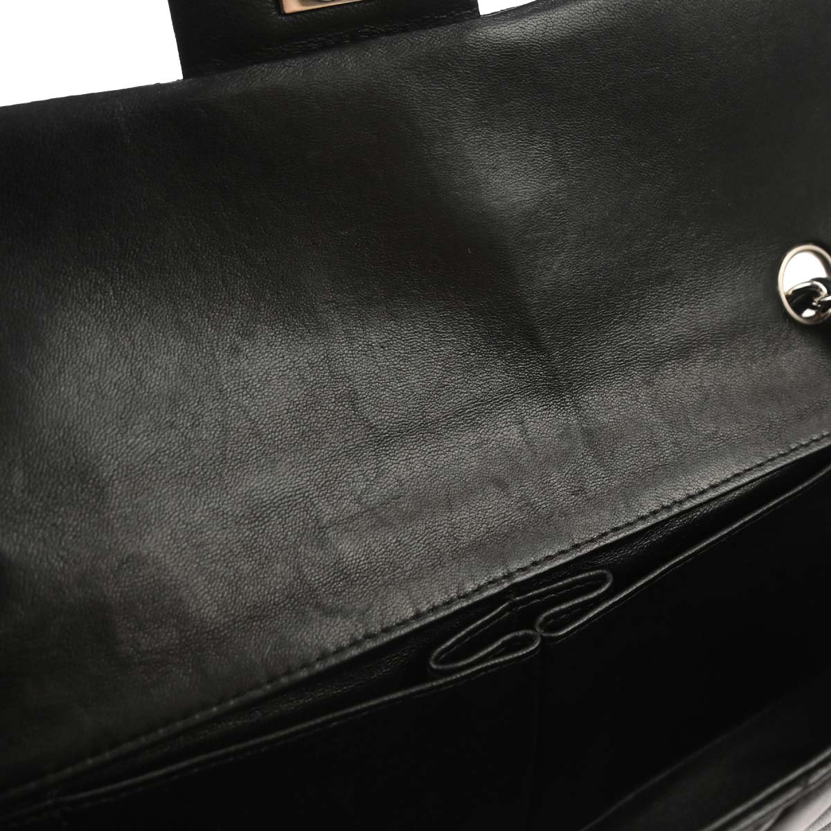 Chanel Black Lambskin East West Shoulder Bag