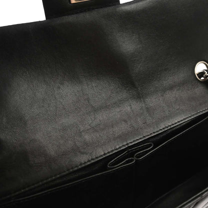 Chanel Black Lambskin East West Shoulder Bag